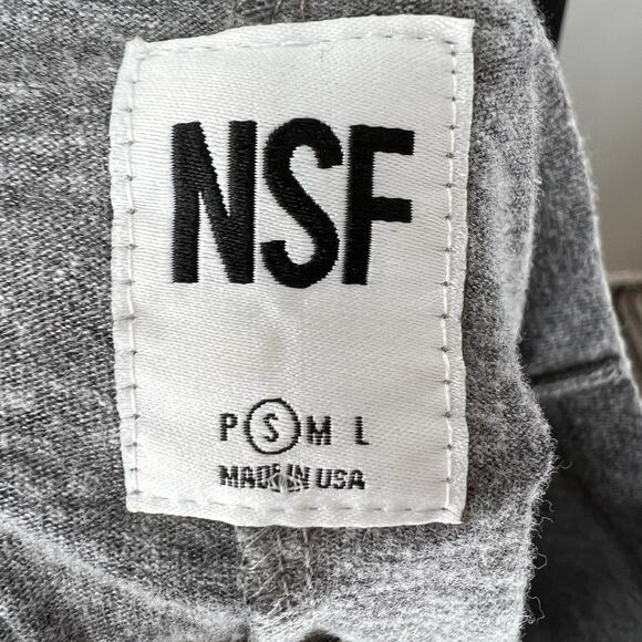 NSF Gray Pullover Ombre Striped 3/4 Sleeve Scoop Neck Top Tee Distressed Small S - Picture 6 of 7